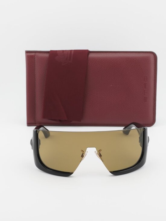 Etro ETROMACARON 0807 70 Shield Sunglasses - Black / Brown main image 12
